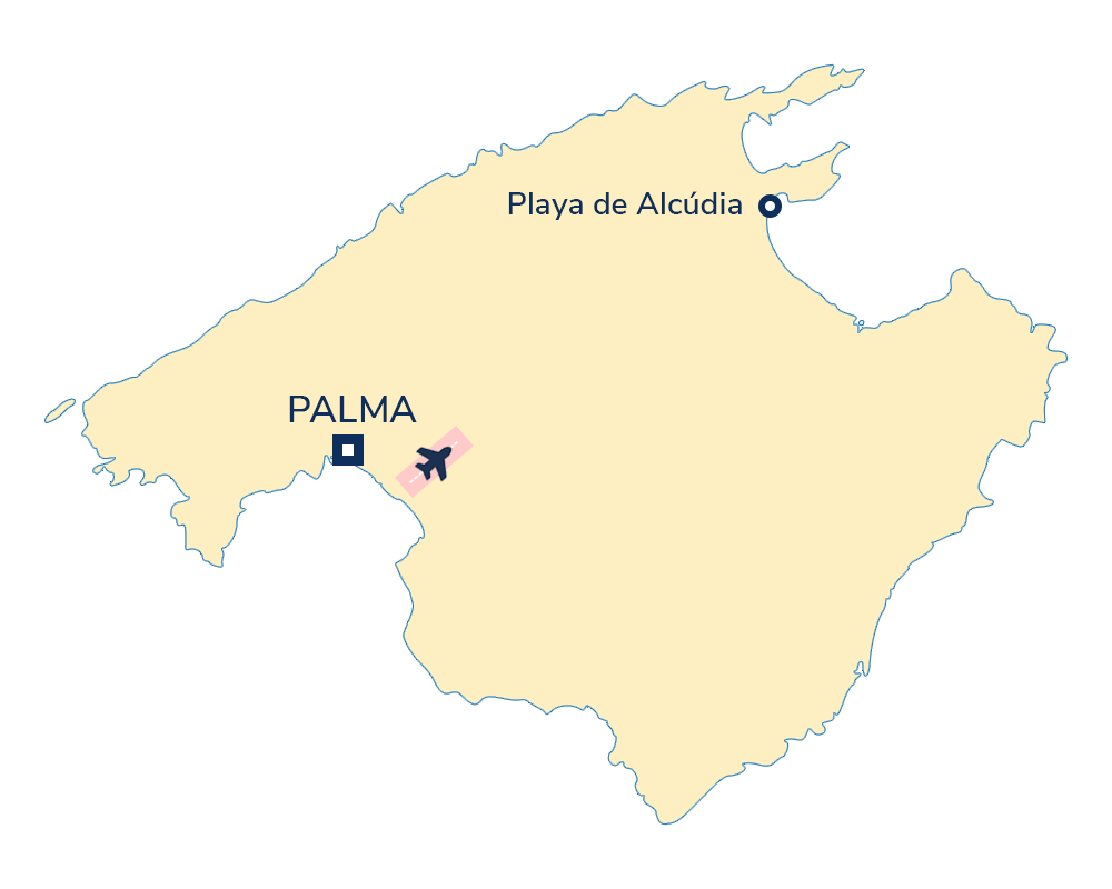 Spiaggia di Alcudia sulla Mappa